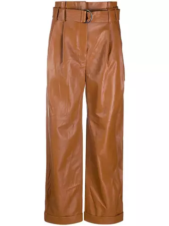 Karl Lagerfeld High Waist Leather Trousers - Farfetch