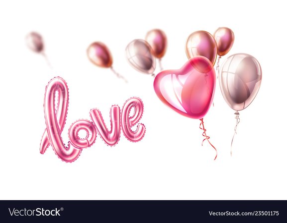 Love realistic rubber balloon heart on pink Vector Image