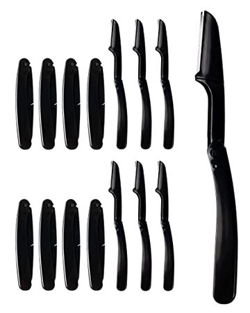 Eyebrow Razor for Women, 15 Pcs Dermaplane Razor for Women Face, Multipurpose Eyebrow & Face Razor, Peach Fuzz Removal, Face Shavers for Women and Men (Black) : Beauty & Personal Care