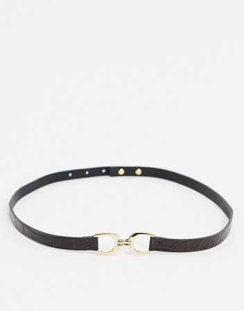 & Other Stories leather croc belt in brown | ASOS