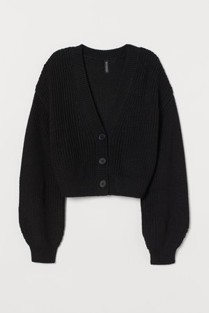 Cropped cardigan - Black - Ladies | H&M GB