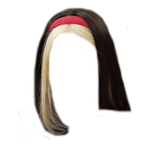 Short Dark Brown Hair With Blonde Bangs PNG Headband