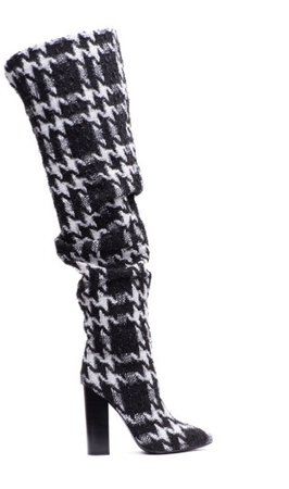 iamjenniferle tweed houndstooth thigh high boot