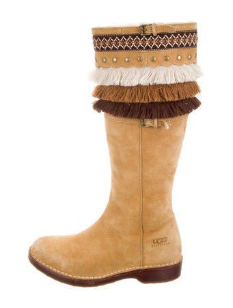UGG Australia Suede Fringe-Accented Boots - Shoes - WUUGG30994 | The RealReal