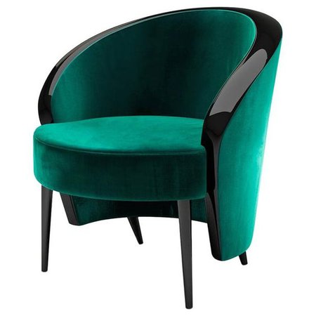 green velvet art deco accent chair