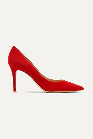 Red 85 suede pumps | Gianvito Rossi | NET-A-PORTER