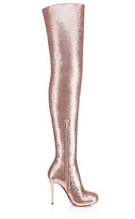 Christian Louboutin Nude Moulin Noir 120 Rose Gold Pink Sequin Over Knee Thigh High Heel Boots/Booties Size EU 40.5 (Approx. US 10.5) Regular (M, B) - Tradesy