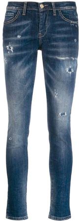 distressed skinny denim jeans