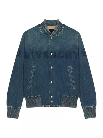 Shop Givenchy Destroyed Varsity Jacket In Denim | Saks Fifth Avenue