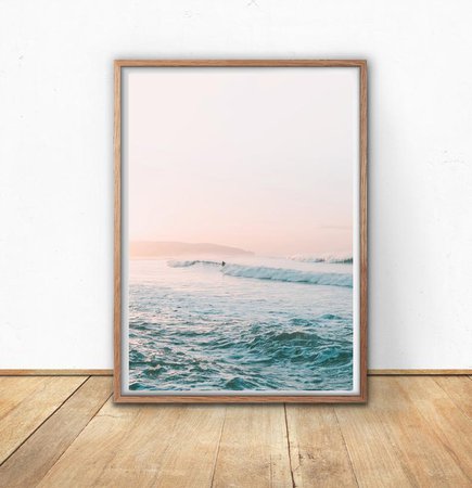 Sunset Surf Print Digital Download Beach Wall Art Boho | Etsy