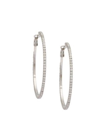 Miu Miu Crystal Hoop Earrings 5JO2902EFK Silver | Farfetch