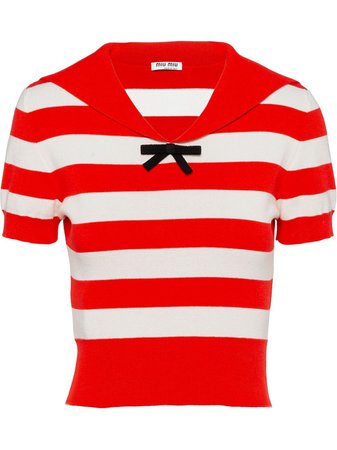 Miu Miu striped sailor-style top - FARFETCH