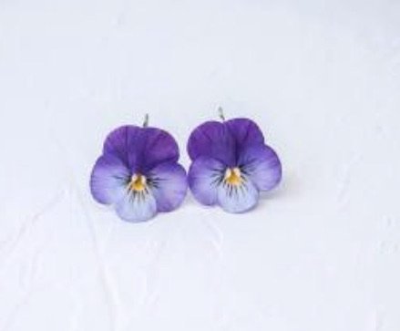 Purple Lavender Pansy Viola Earrings