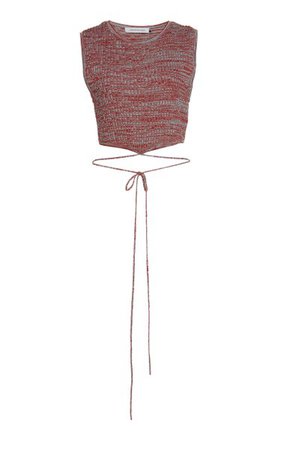 Tie-Detailed Cropped Ribbed-Knit Top By Christopher Esber | Moda Operandi