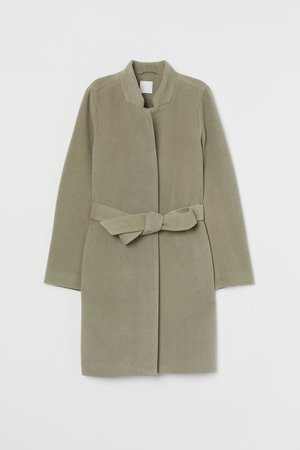Coat with Tie Belt - Light green - Ladies | H&M US
