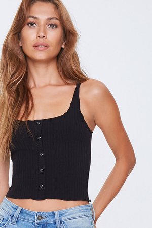 Ribbed Button-Front Tank Top | Forever 21