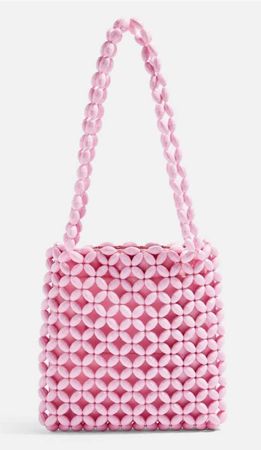 TOPSHOP pink beaded bag