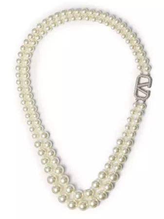 Valentino Garavani VLogo Signature faux-pearl Necklace - Farfetch