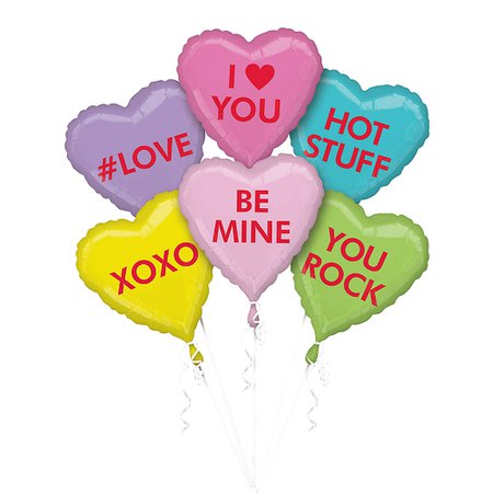 Pastel Conversation Heart Balloons 6ct | Party City