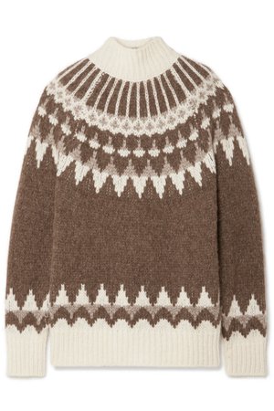 FRAME | Oversized Fair Isle alpaca-blend turtleneck sweater | NET-A-PORTER.COM
