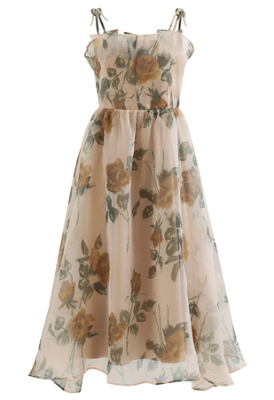 beige floral dress