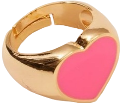 gold pink heart ring