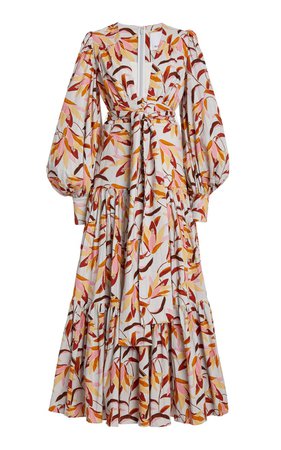 Atlantic Puff-Sleeve Printed Cotton Maxi Dress by Acler | Moda Operandi