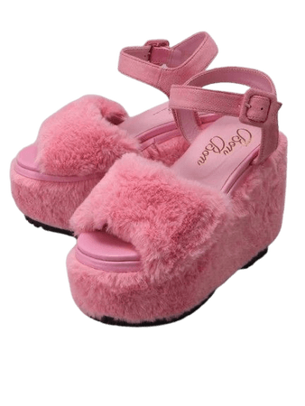 pink fuzzy platforms clipped by princess-prince