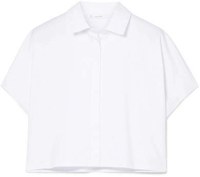 Loha Cropped Cotton-poplin Shirt - White