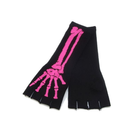 pink skeleton gloves