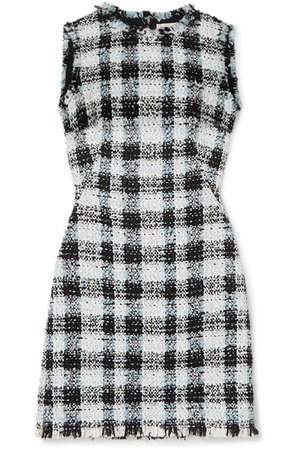 Alexander McQueen Checked bouclé-tweed mini dress