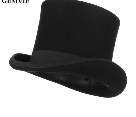 Derby-Cylinder Hat Magician-Cap Acknowledgment Mad Hatter Acquainted High-Top Women 100%Wool Womens Hats - Costbuys