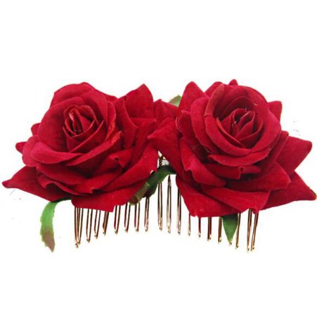 red rose hairpin