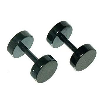 Amazon.com: Black Stainless Steel Illusion Round Tunnel Plug Post Stud Earrings 5mm: Jewelry