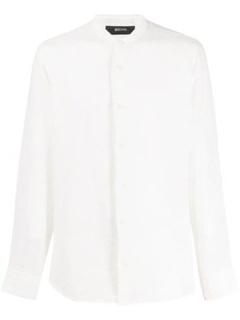 Z Zegna Crinkled Effect Round Neck Shirt VU230ZCSG1 White | Farfetch