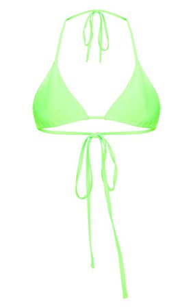 Lime Mix & Match Triangle Bikini Top | PrettyLittleThing