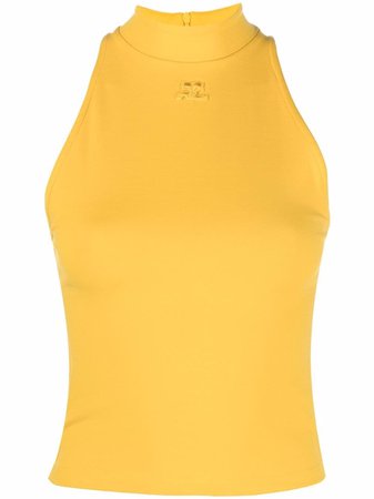 Courrèges Embroidered Logo Tank Top - Farfetch