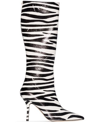 Paris Texas Mama zebra-print 95mm boots - FARFETCH