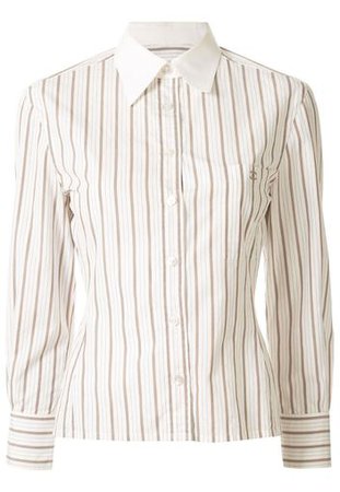 Chanel Pre-Owned, striped slim-fit shirt | Catalove