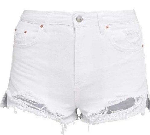 White jean shorts