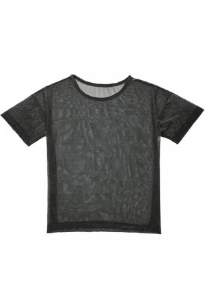 Summer's New Collection Round Neck Short Sleeve Sheer Mesh Metal Color T-Shirt - Beautifulhalo.com