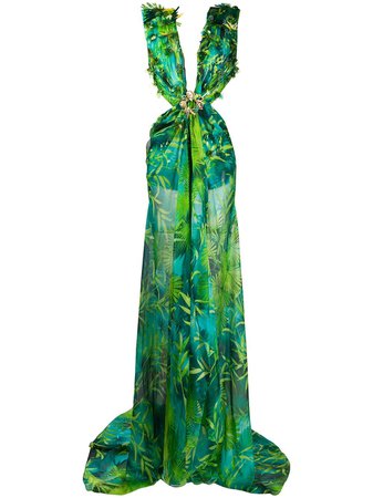 Versace Jungle Print Long Dress - Farfetch