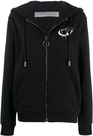 graffiti logo zipped hoodie