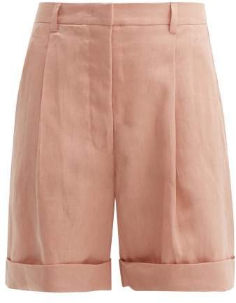 White Janice Linen Shorts - Womens - Light Pink