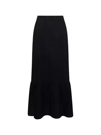 Rhodes Conscious Cotton Poplin Ruffle Skirt Black | French Connection US
