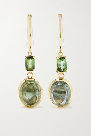 Larkspur & Hawk | Emily's Garden Arbor Eyelet 14-karat gold tourmaline earrings | NET-A-PORTER.COM
