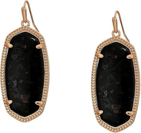 Amazon.com: Kendra Scott Elle Earring Rose Gold/Black Granite One Size: Jewelry