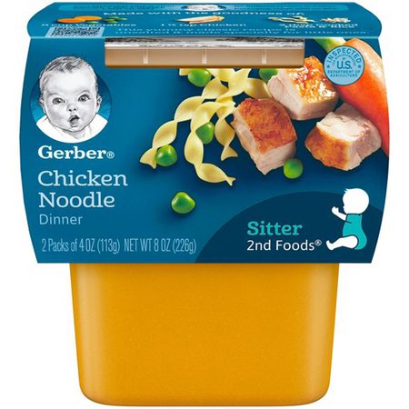 Gerber 2nd Foods Chicken Noodle Baby Meals - 2ct/4oz Each : Target