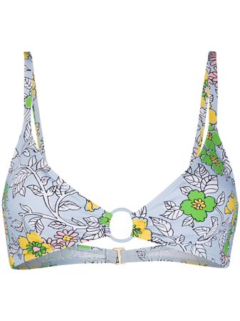 Shop Tory Burch floral-print bikini top with Express Delivery - FARFETCH