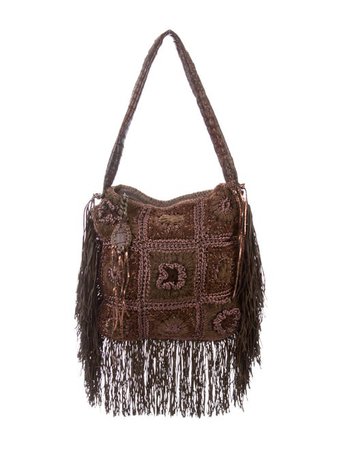 Carlos Falchi Leather Trim Shoulder Bag - Handbags - CAF22804 | The RealReal